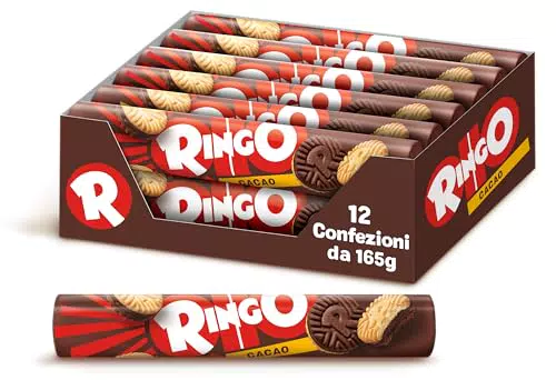 Pavesi Ringo Cacao - Biscotti Farciti con Crema al Gusto Cioccolato