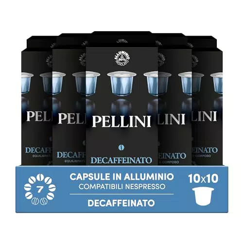 Pellini Caffè Decaffeinato in Capsule Compatibili Nespresso - Miscela Arabica e Robusta