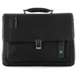 Piquadro P16 Cartella in pelle e tessuto porta PC 15 con espansione