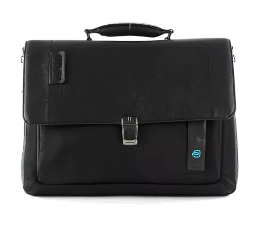 Piquadro P16 Cartella in pelle e tessuto porta PC 15" con espansione