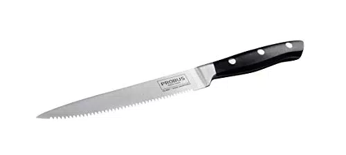 Probus Coltello da Cucina Seghettato Trinity, 24,5 cm, Lama Affilata a Mano