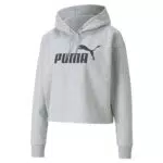 PUMA Felpa Cropped con Cappuccio e Logo Essentials da Donna
