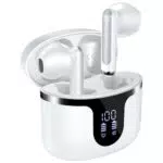 QYCAITEK Cuffie Bluetooth 5.3 con Microfono e Custodia di Ricarica Impermeabile