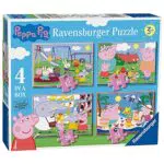 Ravensburger Puzzle Peppa Pig - Collezione 4 in a Box per Bambini 3+ Anni