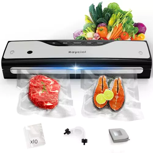 Raycial Macchina Sottovuoto per Alimenti, Automatica e Versatile con Accessori