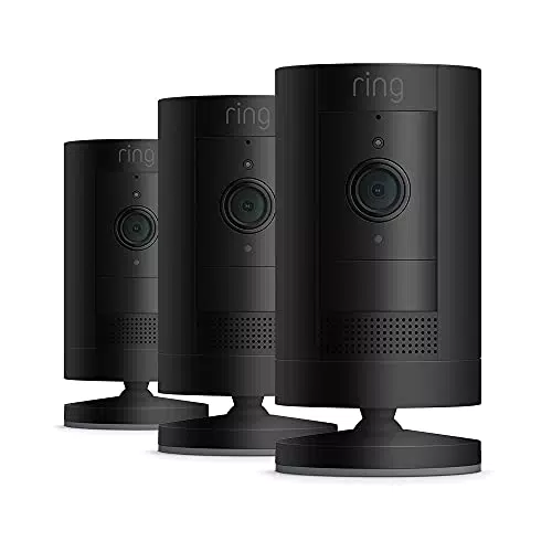 Ring Stick Up Cam - Videocamera di sorveglianza WiFi 1080p HD per esterno