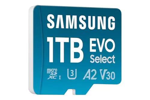 Samsung Scheda MicroSD EVO Select 1TB UHS-I U3 fino a 160 MB/s con Adattatore SD