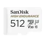 SanDisk Scheda microSD High Endurance 512 GB per Videosorveglianza, 100 MB/sec