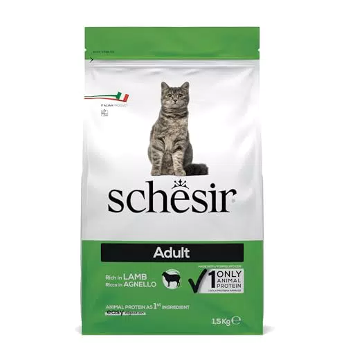 Schesir Cibo Secco per Gatti Adulti al Gusto Agnello - Crocchette Mantenimento