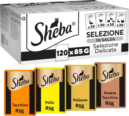 Sheba Selezione Delicata in Salsa - Cibo umido completo per gatti adulti
