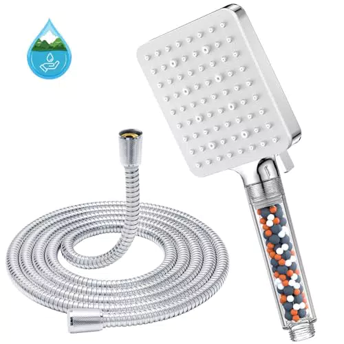 Brand: Soffione Doccia Quadrato Anticalcare con 6 Tipi di Getto ad Alta Pressione