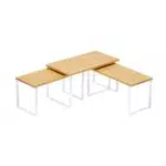 SONGMICS Organizzatori Armadio da Cucina, Scafali Impilabili in Metallo e Bambù KCS014W01