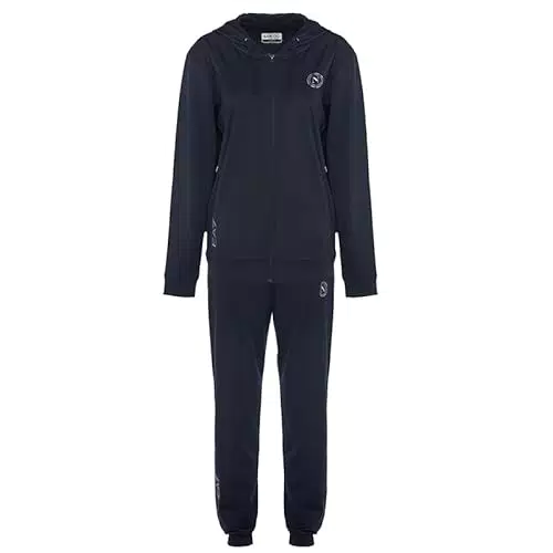 EA7 SSC Napoli Tuta Donna con Cappuccio e Chiusura Zip, Prodotto Ufficiale