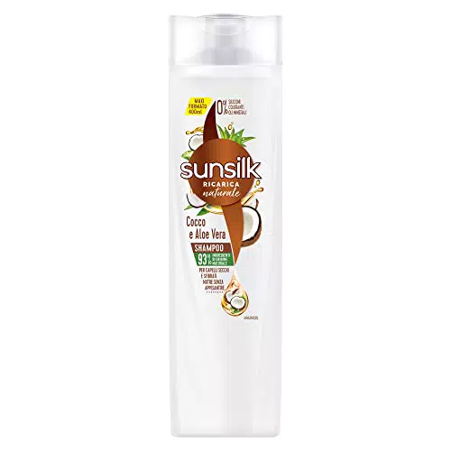 Sunsilk Shampoo Nutriente Cocco e Aloe Vera per Capelli Secchi e Sfibrati
