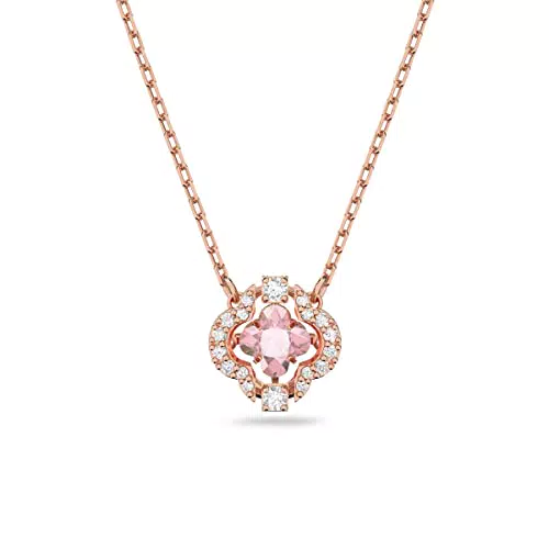 Swarovski Collana Sparkling Dance Quadrifoglio Placcato Oro Rosa
