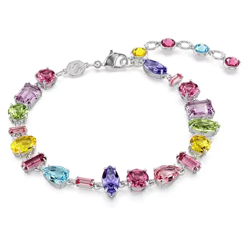Swarovski Braccialetto Gema con Cristalli a Taglio Misto e Placcatura in Rodio