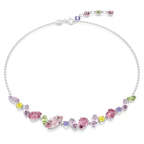 Swarovski Gema Collana con Cristalli a Taglio Misto, Placcata in Rodio