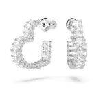 Swarovski Matrix Orecchini a Cerchio con Motivo a Cuore in Cristallo e Zirconia