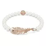 Swarovski Braccialetto Nice con Motivo a Piuma e Cristalli di Zirconia