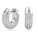 Swarovski Orecchini a cerchio Dextera in Pavé Placcati Rodio