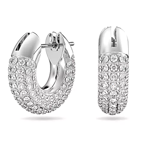Swarovski Orecchini a cerchio Dextera in Pavé Placcati Rodio