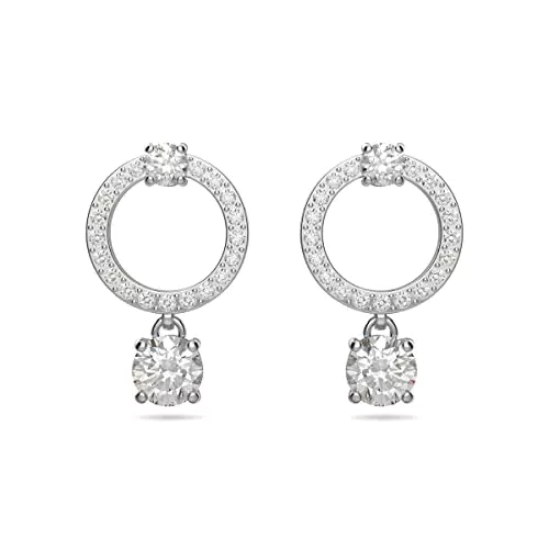Swarovski Orecchini Attract Circolari Placcati Rodio
