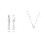 Swarovski Orecchini Attract Trilogy e Collana Attract Placcato Rodio