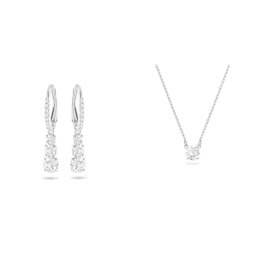 Swarovski Orecchini Attract Trilogy e Collana Attract Placcato Rodio