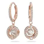 Swarovski Orecchini Sparkling Dance Rotondi Placcati Oro Rosa