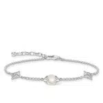 Thomas Sabo Bracciale da Donna in Argento Sterling 925 con Perle e Stelle A1978-167-14
