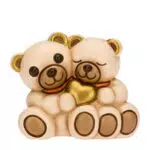 THUN Bomboniera in Ceramica Decorata a Mano con Coppia Teddy e Cuore
