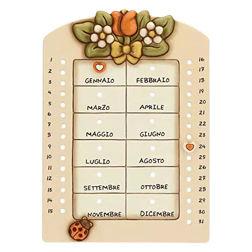 THUN Calendario Perpetuo da Parete Country con Coccinella Portafortuna