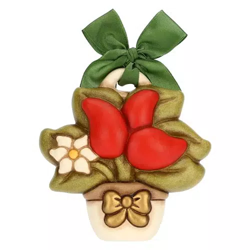 THUN Formella in Ceramica Decorata a Mano con Peperoncini - Idea Regalo