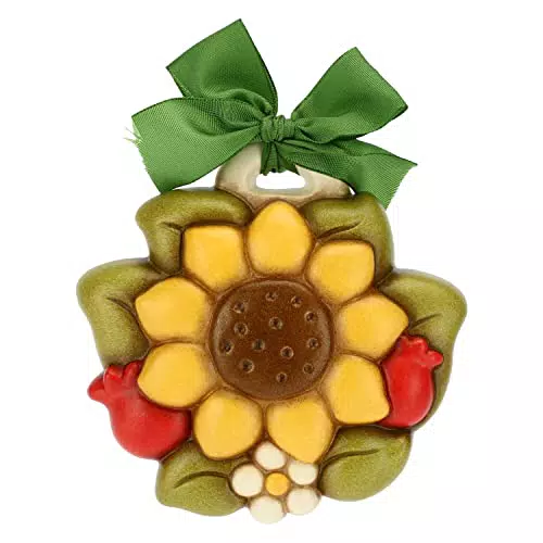 THUN Formella Girasole - Decorazione da Parete in Ceramica Artigianale