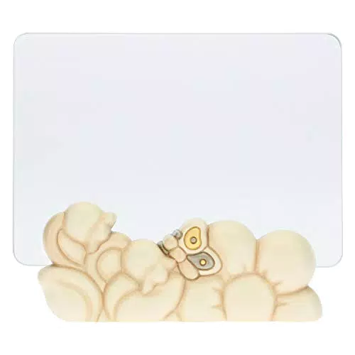 THUN Portafoto Elegance con Fiori e Farfalla in Ceramica e Vetro 10x15 cm