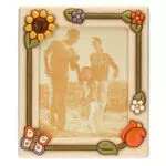 Thun Portafoto Maxi in Ceramica Decorata a Mano - Linea Country, 29.5x34.5 cm