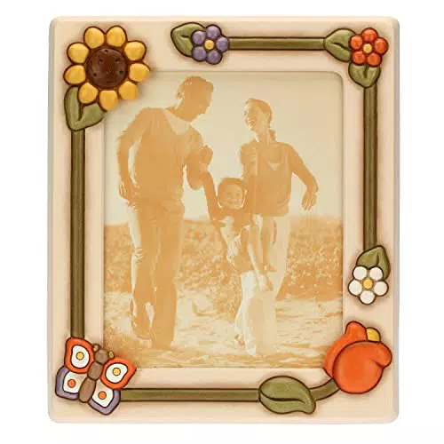 Thun Portafoto Maxi in Ceramica Decorata a Mano - Linea Country, 29.5x34.5 cm