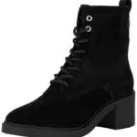 Tommy Hilfiger Stivali Suede Mid Heel Laceup con Tacco per Donna