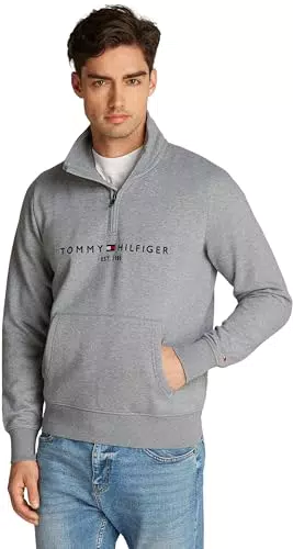 Tommy Hilfiger Felpa con Cerniera Uomo Zip Mockneck Mezza Zip