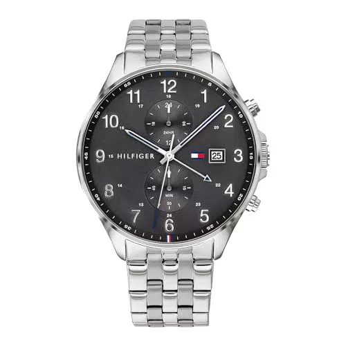 Tommy Hilfiger Orologio analogico multifunzione da uomo con cinturino in acciaio