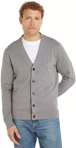 Tommy Hilfiger Cardigan Uomo in Maglia Essential Cotton con Bottoni