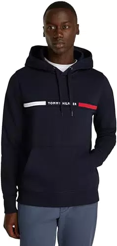 Tommy Hilfiger Felpa con Cappuccio Uomo Chest Insert con Marsupio