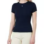 Tommy Jeans TJW Slim Essential Rib Maglietta a Maniche Corte