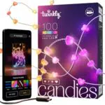 Twinkly Strings Heart - Striscia Luci LED Natale Multicolore, Compatibile con Alexa