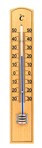 Velamp Termometro da Interno e Esterno in Legno 20 cm