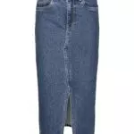 Vero Moda Gonna Lunga in Denim con Spacchi e 5 Tasche - Longuette Midi