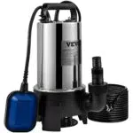 VEVOR Pompa Sommersa Elettrica per Drenaggio Acqua Sporca 1100W Giardino e Piscina