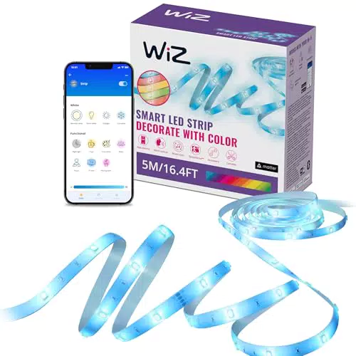 WiZ Striscia LED RGB - Controllo vocale, Wi-Fi e compatibile con Google Home e Alexa