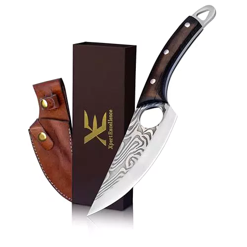 XE Coltello da Chef in Acciaio Inossidabile con Manico Ergonomico in Legno Wenge