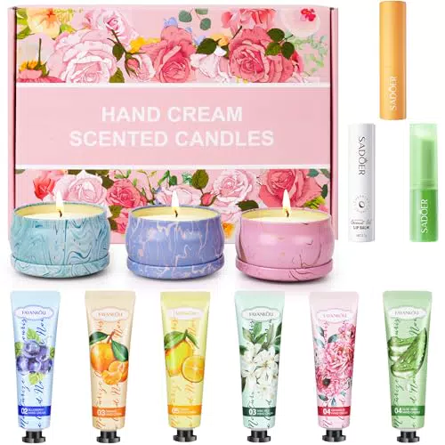 Regalo per Donna Natale - Mini Set Crema Mani e Candele Profumate